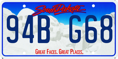 SD license plate 94BG68