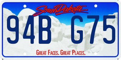 SD license plate 94BG75