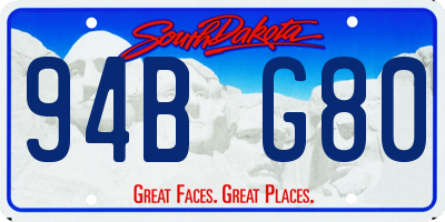 SD license plate 94BG80