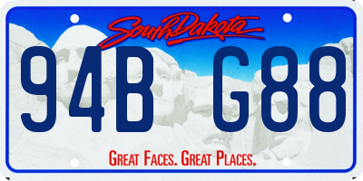 SD license plate 94BG88