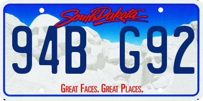 SD license plate 94BG92