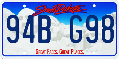 SD license plate 94BG98