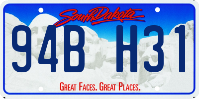 SD license plate 94BH31