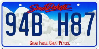 SD license plate 94BH87