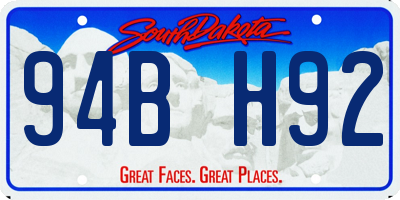 SD license plate 94BH92