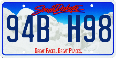 SD license plate 94BH98