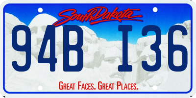 SD license plate 94BI36