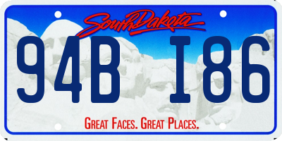 SD license plate 94BI86