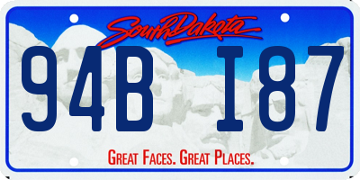 SD license plate 94BI87