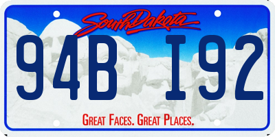 SD license plate 94BI92