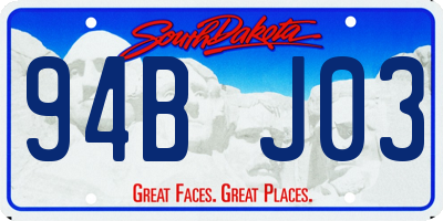 SD license plate 94BJ03