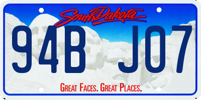SD license plate 94BJ07