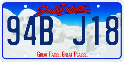 SD license plate 94BJ18