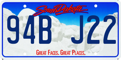 SD license plate 94BJ22