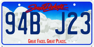 SD license plate 94BJ23