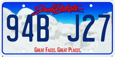 SD license plate 94BJ27