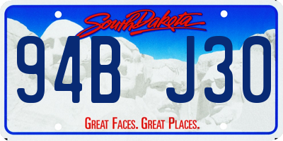 SD license plate 94BJ30