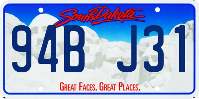 SD license plate 94BJ31
