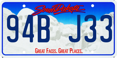 SD license plate 94BJ33