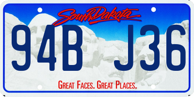 SD license plate 94BJ36