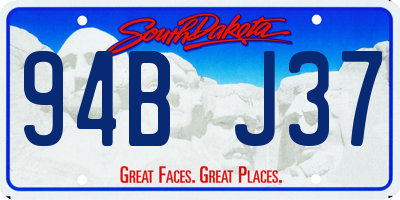 SD license plate 94BJ37