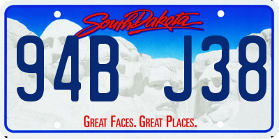 SD license plate 94BJ38