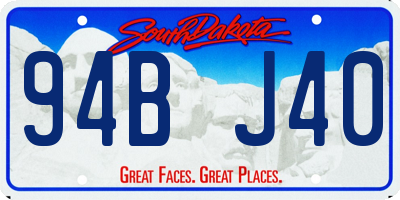 SD license plate 94BJ40