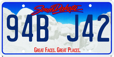 SD license plate 94BJ42
