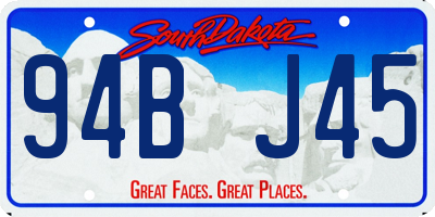 SD license plate 94BJ45