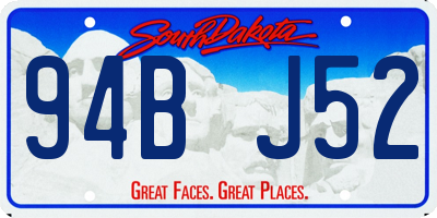 SD license plate 94BJ52