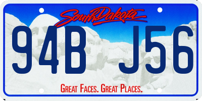 SD license plate 94BJ56