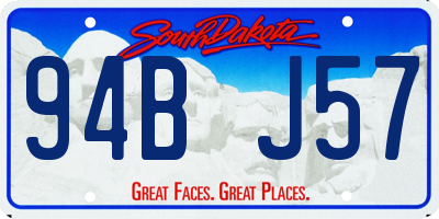SD license plate 94BJ57