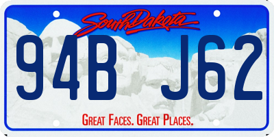 SD license plate 94BJ62