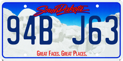 SD license plate 94BJ63