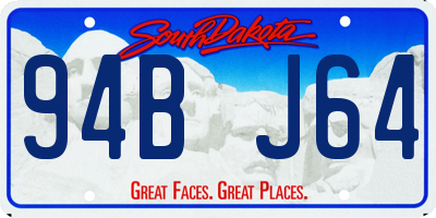 SD license plate 94BJ64