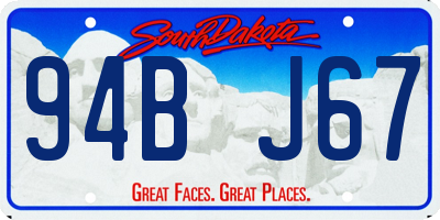 SD license plate 94BJ67