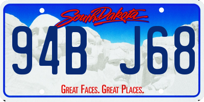 SD license plate 94BJ68