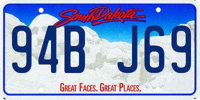 SD license plate 94BJ69