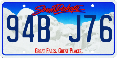 SD license plate 94BJ76