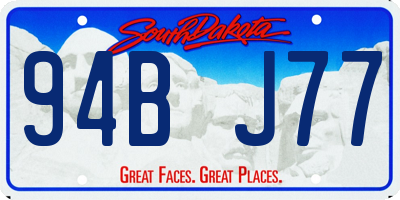 SD license plate 94BJ77