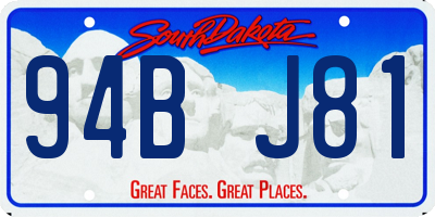 SD license plate 94BJ81