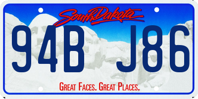 SD license plate 94BJ86