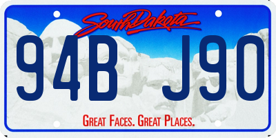 SD license plate 94BJ90