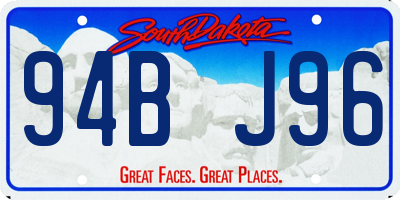 SD license plate 94BJ96