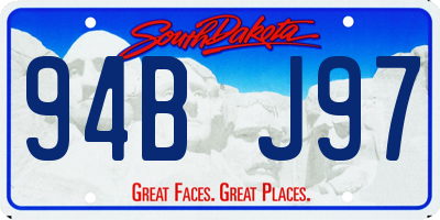 SD license plate 94BJ97