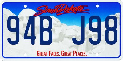 SD license plate 94BJ98