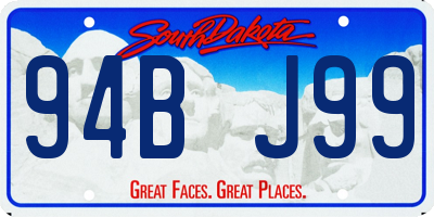 SD license plate 94BJ99