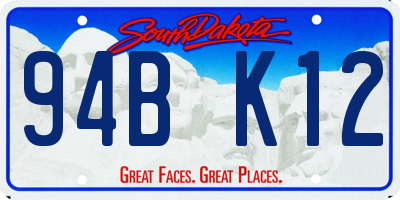 SD license plate 94BK12