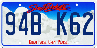 SD license plate 94BK62