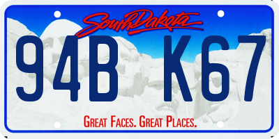 SD license plate 94BK67